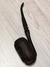Vintage wooden smoking pipe, wood carving, handmade, 10.2 inch picture