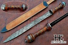 HUNTEX NEW Custom Handmade Damascus 690mm Long Rosewood Handle Gladiator's Sword picture