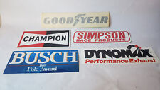 Lot of 5 vintage racing decals / stickers Champion - Goodyear - Busch Beer picture