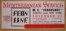 FERNPLANT (Fern) Sailing Card c1940s picture