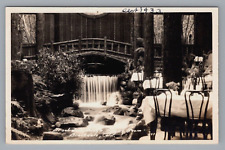 Postcard RPPC California Brookdale Lodge Dining Room Waterfall 1933 B403 picture