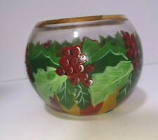 McKenzie Childs Hand Painted Glass  Bowl - Votive Candle Holder  picture