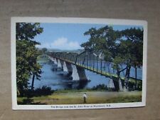 Postcard Bridge over St. John River at Woodstock, N.B. picture
