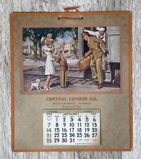 Vintage Military Lumber Advertising Calendar 1945 Wall Hanging Central Lumber picture