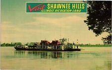 Vintage Postcard- 231Y. Ohio River Ferry. Illinois. Unused 1950 picture