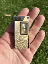 Vintage Swank 17 Jewels Roller Lighter With Clock Swiss Made Gold Tone picture