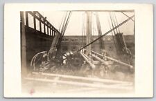 RPPC Sailors Soldiers Packed On Ship At Dock Real Photo Postcard W28 picture