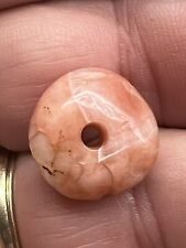 Ancient fat pink disc eye bead Roman/Asian Chevrons 16.1 x 10 mm collectible picture