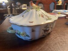 Vtg HEREND PORCELAIN TUREEN AND COVER IN THE 'ROTHSCHILD BIRD' w/necklaces LARGE picture