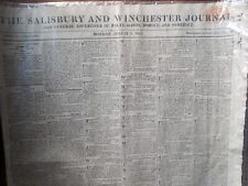 Rare Antique Early 19th C Newspaper 1811 Salisbury & Winchester Journal 5th Aug picture