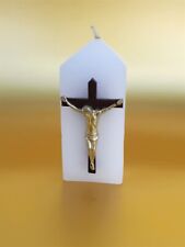Vintage Wax Candle Cross Crucifix Jesus Christ Religious  Decor picture