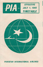 PIA Pakistan International Airlines 1966 timetable picture