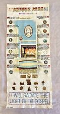 Vintage LDS Mormon Memorabilia Merry Miss Award Banner Articles Of Faith Linen picture