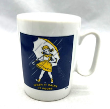 Vintage Morton Salt 1956 Logo Girl When It Rains It Pours Coffee Mug Cup Japan picture