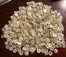 150+ Antique/Vintage Mother of Pearl Buttons 4-hole Sew Thru Off White 1.5 Oz picture