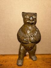 1920s  Cast Iron Brown Grizzly Bear Still Coin Bank #981 Rare Nice Original picture