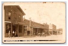 CAMP POINT ILLINOIS RPPC ~ Jefferson st.~ Post office Carriages dry goods picture
