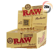 Full Box 20x Packs Raw Perfecto Pre Rolled Cone Tips | 21 Tips Each | + 2 Tubes picture