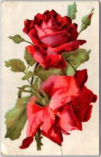 1908 Beautiful Red Roses Flowers For Love Posted Postcard picture