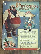 1939 Pinocchio's Christmas Party Booklet Toytown Store Giveaway Walt Disney Prod picture