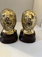 Vintage Brass Roaring Lion Bookends Bombay Co. READ & See Pics picture