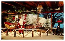 Gurnee Illinois Rustic Manor Restaurant & Old Mill Santa Display Chrome Postcard picture