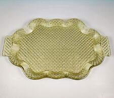Antique Central Glass #740 Strawberry Diamond Water Tray Vaseline Canary EAPG picture