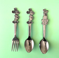 Vintage Walt Disney Stainless By Bonny Mickey and Pluto Spoons & Fork picture