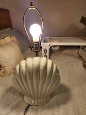 Beautiful Vintage Cream Seashell Table Lamp Art deco Ocean Beach Coastal  picture