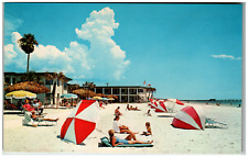 Postcard Chrome Beach Scene Clearwater Beach Hotel and Motel in Clearwater, FL picture