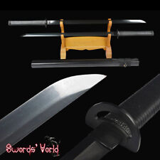 Electroplating black double straight swords Japanese Samurai Ninja Musashi Tsuba picture