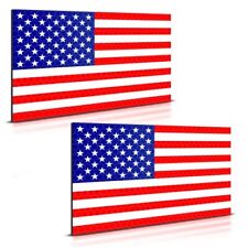 Paquete de 2 calcomanías de metal con bandera estadounidense para automóvil picture