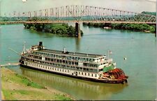 Vtg Marietta Ohio OH Delta Queen Steamboat at Landing 1974 Chrome Postcard picture