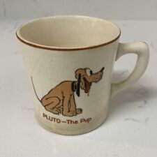Vintage 1935 Pluto The Pup & Mickey Mouse Mug Patriot China Cup Made in USA 3” picture