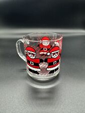 Vintage Luminarc Glass Santa Christmas Coffee/Tea Cup picture