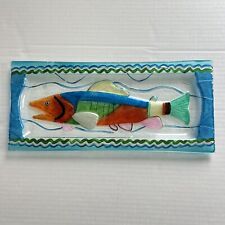 LS Arts, Inc. Decorative Fish Plate Platter Colorful Handmade Glass Art picture