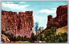 Castle Gate Utah UT Train Going Through 1910s Antique Divided Back Postcard D28 picture