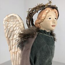 Handcrafted Woodland Christmas Angel Figurine￼ 14” Artist Signed & Numbered￼￼ picture