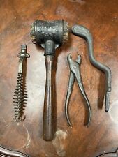 Rare Antique Howe's Socket Mallet No. 3 1880 Wood Iron Lot Of 4 Item picture