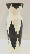 Vase Native American Southwest Style Beige Brown Black Glazed Exterior 9.5