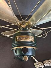 Antique Green AEG WB1 Peter Behrens  Brass Blade Electric Fan WORKING ventilator picture