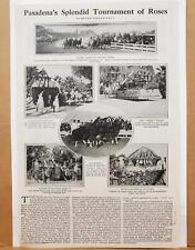 1913 Pasadena Tournament of Roses Parade Chariot Race Taos Indians Bk Pg Photos picture