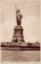 RPPC New York City NY Manhattan Statue of Liberty Hudson Photo Vtg Postcard B16 picture