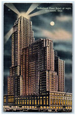 1945 Netherland Plaza Hotel Building At Moon Night Cincinnati Ohio OH Postcard picture