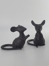 Pair Of Small Cast Iron Mice Sculptures picture