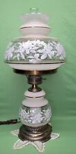 Vtg Quoizel GWTW Parlor Lamp Cream W/ White Flowers Top Bottom Light Up picture