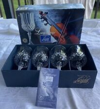 Set Of 4 Cristal D'arques Longchamp Cut Crystal Wine Water Glass Goblets  In Box picture