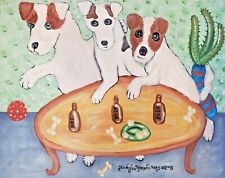 JACK RUSSELL TERRIER Original 16x20 Acrylic Painting on Canvas Dog Art by KSams picture