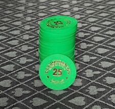 20 Diamond Jack Tournament $25 Real Clay Casino Chips Paulson New Mint unused picture