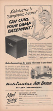 1953 Kelvinator Air Drier Dehumidifier Vintage Print Ad Doc Cures Damp Basements picture